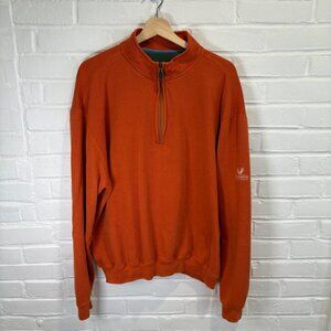Fairway & Greene Orange The Valley 1/4 Zip Sweater Valhalla Golf Club Men's XL